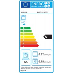 Davoline BBO 7210 Φούρνος άνω Πάγκου 72lt Π59.4εκ. Μαύρος